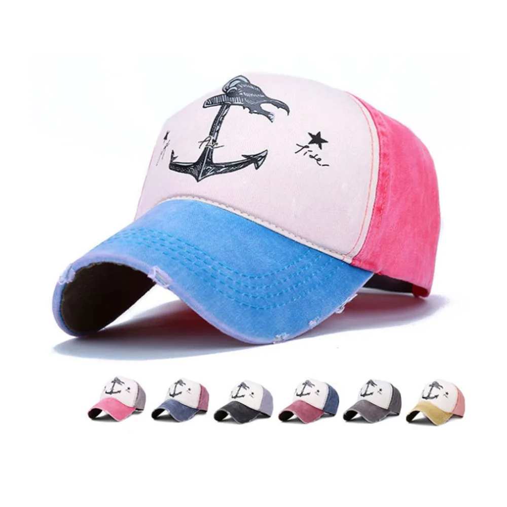 

Yo-Young Men Baseball Cap Vintage Anchor Print Snapback Baseball Caps High Quality Summer& Autumn Unisex Hats Adjustable