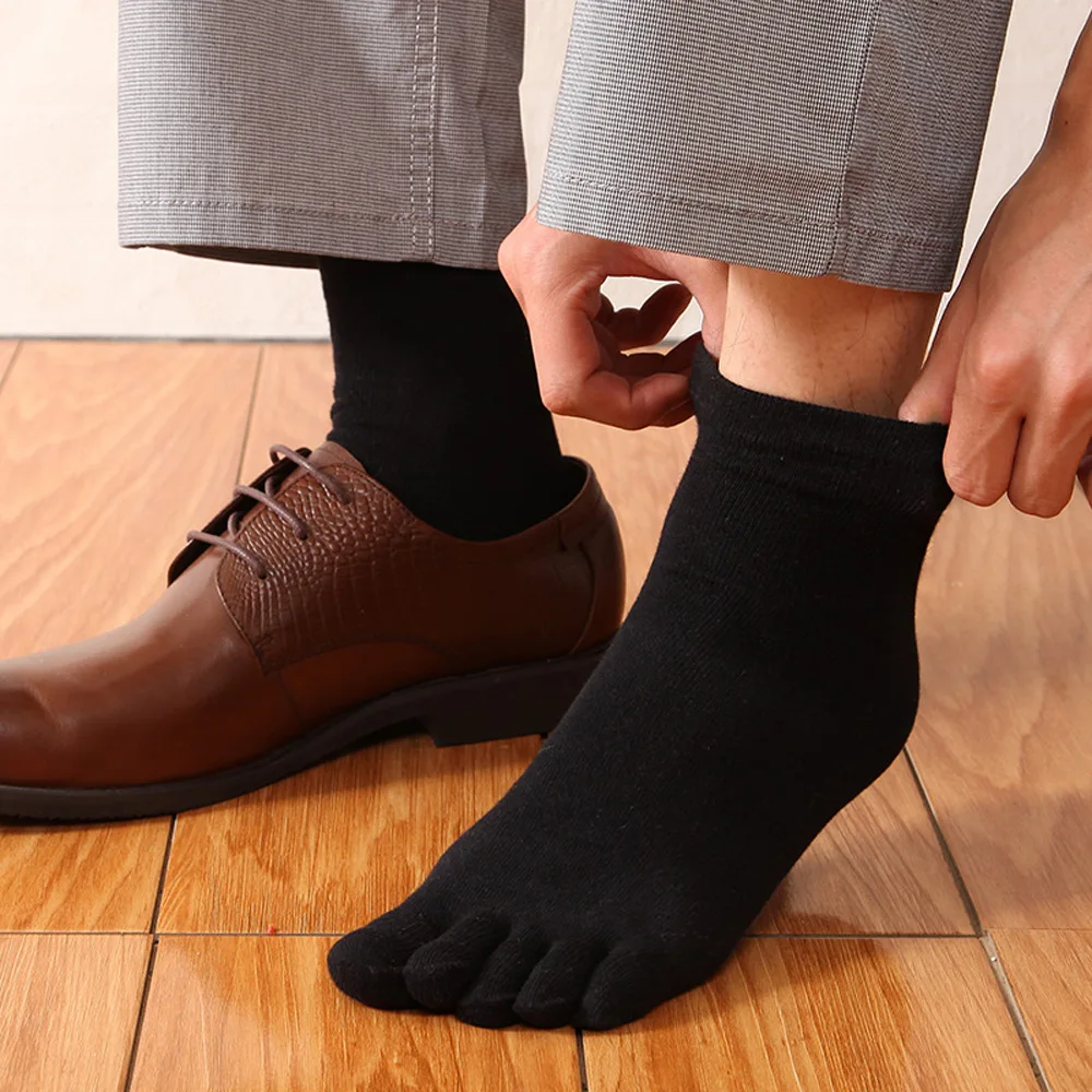 Business Five Finger Socks Men's Toe Socks 5 Natural Colors Cotton Sock