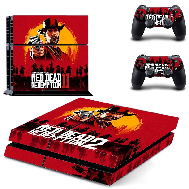 

Red Dead Sticker Skins For Sony PS4 Console + 2 Controller Decal Cover For Sony Playstation4 Gamepad Game Vinyl Accessories