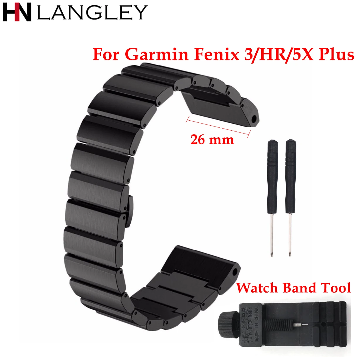 

Stainless Steel Bands Strap for Garmin Fenix 3 Fenix 3HR for Garmin Fenix 5X Plus High Quality Bands With Tool