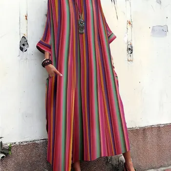 

Beach Cover Up Dress Dresses Summer Woman Swimsuit Cape For Women's Swimwear 2019 Large Loose Stripes Pocket Striped Acetate