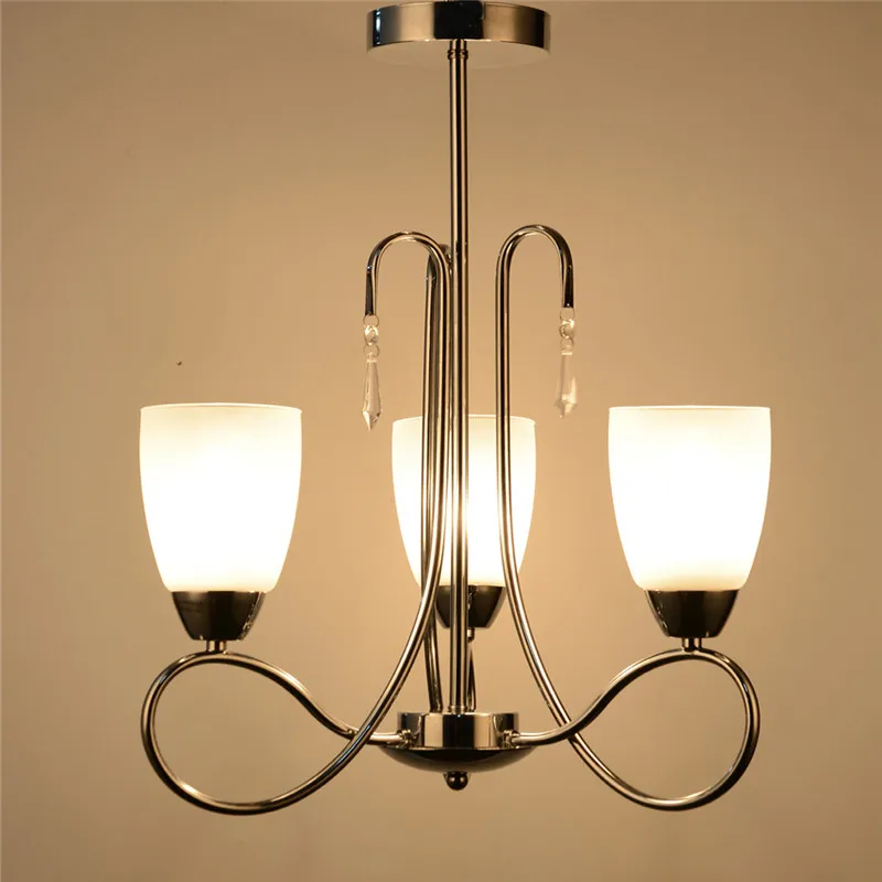 Simple crystal glass chandelier glass ceiling lamp bedroom living room