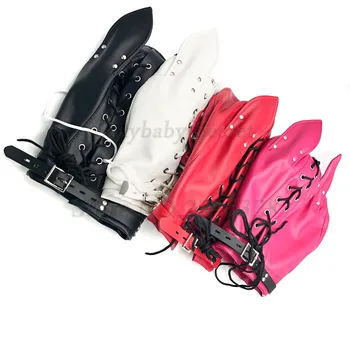 PU Leather Dog Headgear BDSM Bondage Mask Full Head Harness Fetish Blindfold Zipper Sex Slave Head Hood Sex Toys For Couples 6