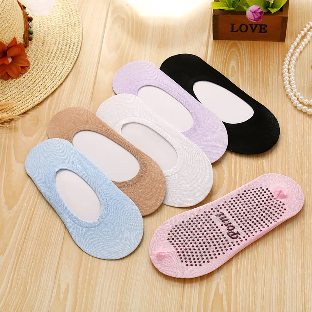 

La MaxPa 1 Pair Women Fashion Cotton Boat Socks Antiskid Invisible Liner No Show Peds Low Cut Anti skid Ice Stocks Slippers k215