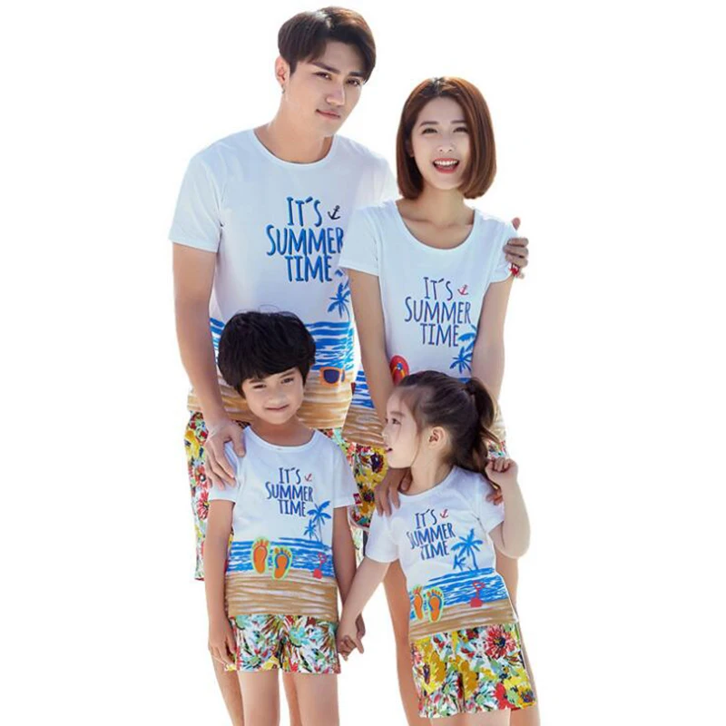 

Family Mother Daughter Beach Swimsuit Mommy And Me Clothes Matching Swimwear Family Look Father Mom Daughter Son Bathing Suit