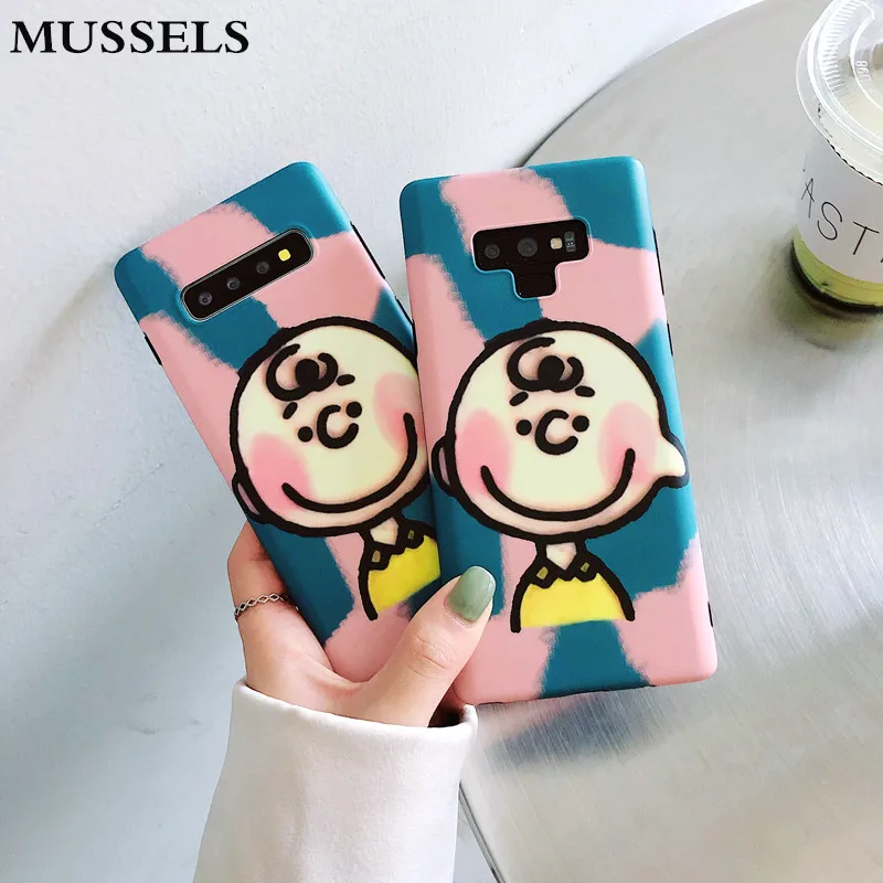 

MUSSELS Cute Boy Charlie Phone Case For Samsung Galaxy S9 S8 S10 Plus Note 9 Note 8 Case Soft Silicon TPU PEANUTS Cartoon Cover