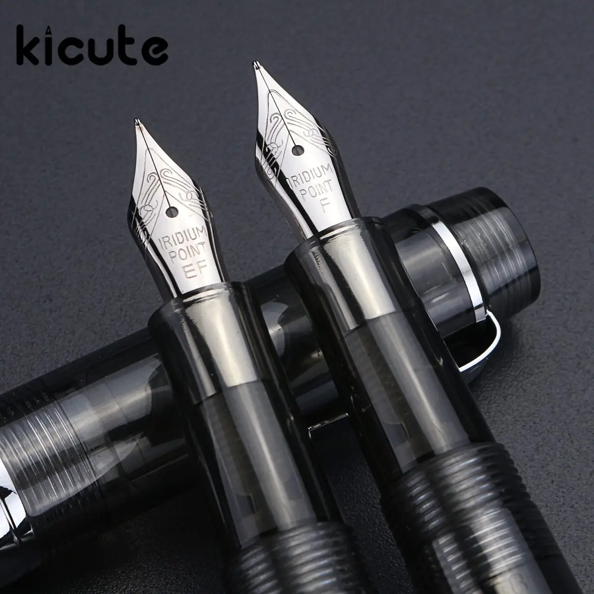 

Kicute 1pcs 038/0.5mm Fine Nib Transparent Fountain Pen Screw Cap Smooth Writing Business Office Stationery Supplies Gifts