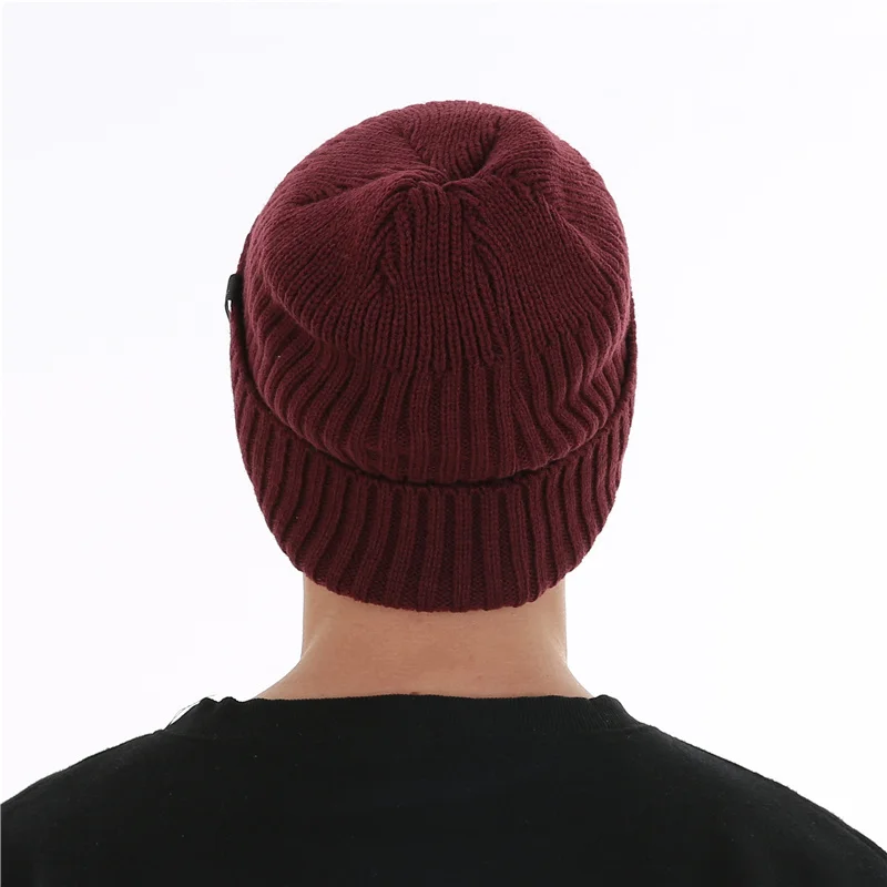 FETSBUY мужские зимние трикотажные изделия Skullies Beanies для мужчин добавить бархат теплая вязаная шапка для мальчиков Повседневная мода хип хоп Gorros#19006