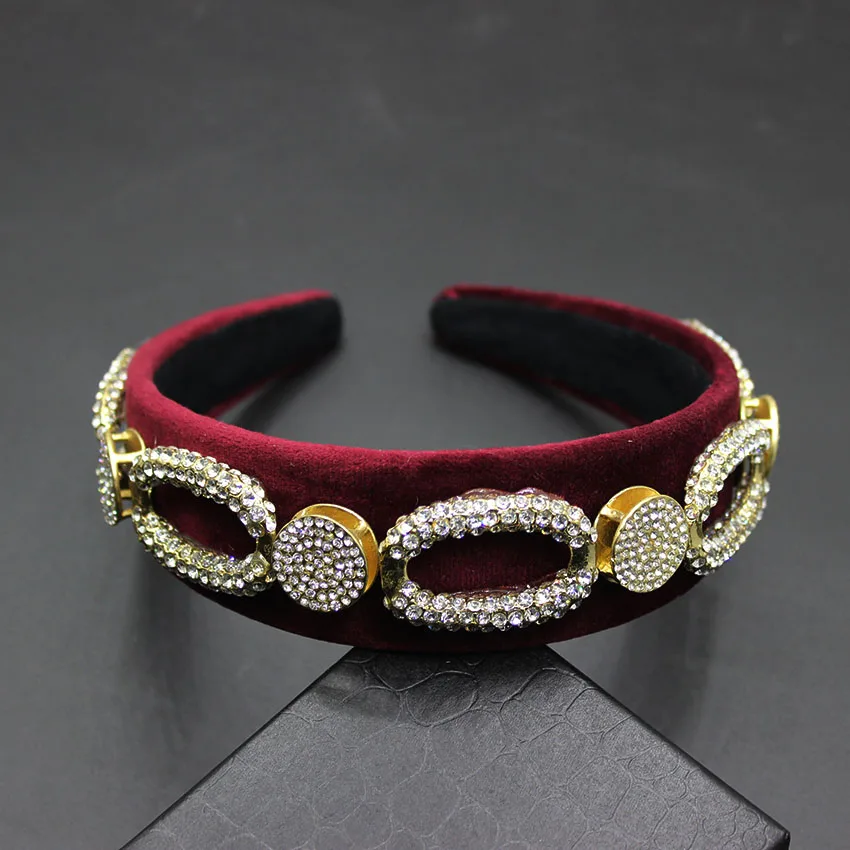 

Baroque Tiara Crown Red Flower Headband New Vintage Luxury Queen Headdress Wedding Hair Accessories Bride Hair Jewelry593