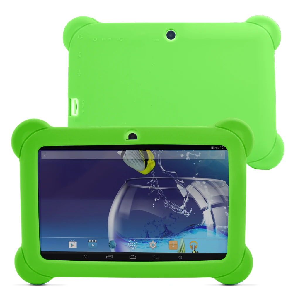  Yuntab 7 inch Q88 Allwinner A33 Quad Core 512MB/ 8GB Android 4.4.2 Kids Tablet PC HD Screen Dual camera with Silicone Case