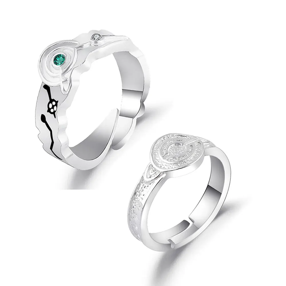 New Anime Steins;Gate Silver plated rings World Track Badge Makise