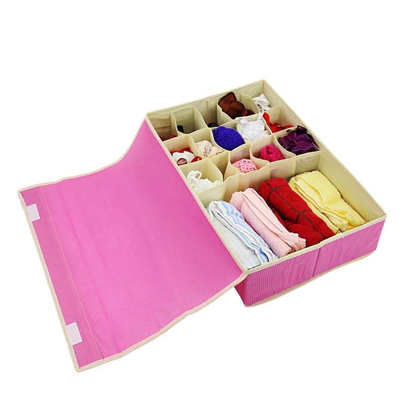

15 Cell Nonwoven Folding Underwear Organizer Closet Drawer Storage Box For Socks Ties Bra Lingerie Divider Container