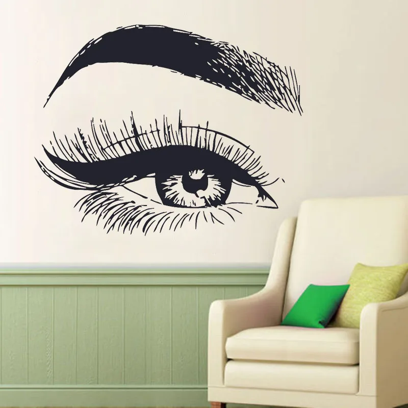 New Arrival Eye Eyelashes Wall Decal Sticker Lashes Eyebrows Brows