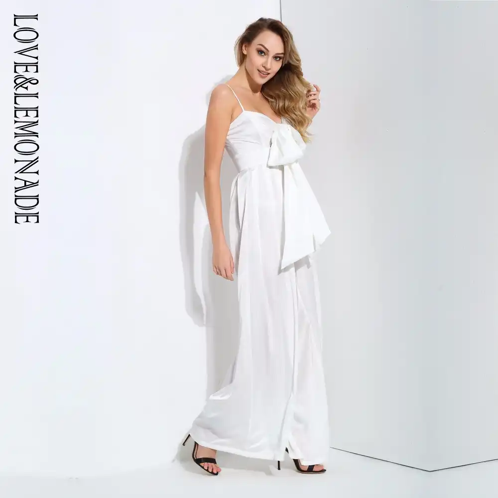white bow jumpsuit