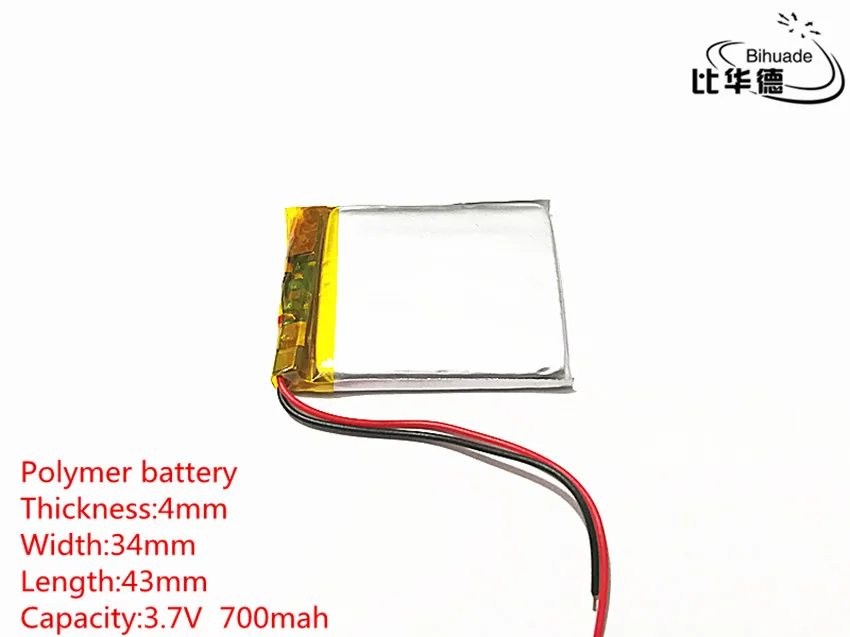 5 шт. bihuade 3,7 V, 700 mAH, 403443 полимерный литий-ионный/литий-ионная аккумуляторная батарея для игрушка, портативное зарядное устройство, gps, mp3, mp4, сотовый телефон, динамик