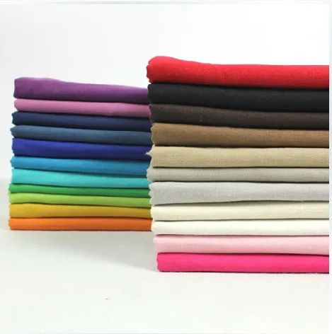 Тонкий секционный винтажный сплошной цвет хлопок и лен с принтом ткани метр одежды для шитья ручная работа пэтчворк ткань ремесла