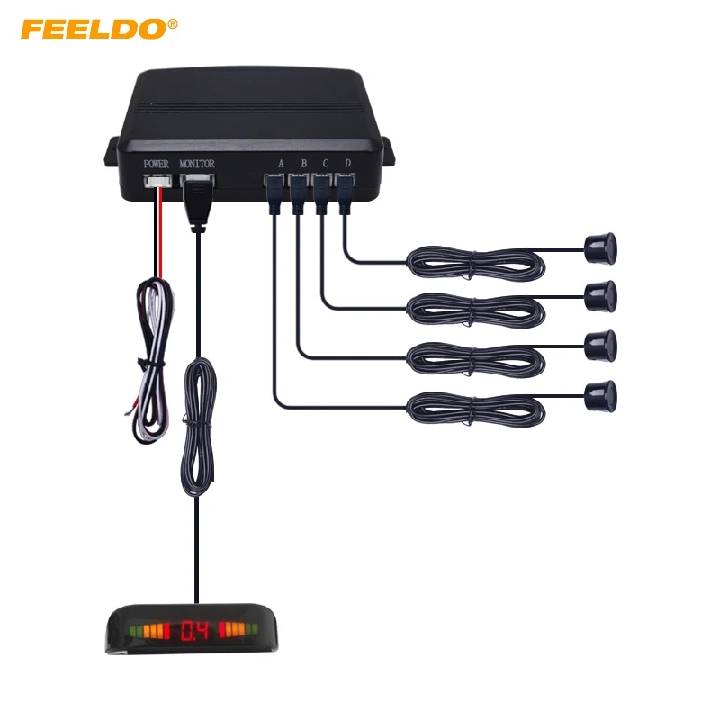 FEELOD 1 комплект Автомобильный светодиодный дисплей с подсветкой 22 мм 4 сенсор