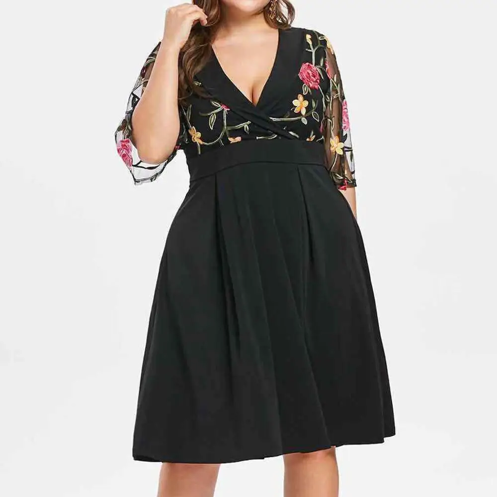 plus size above the knee dresses