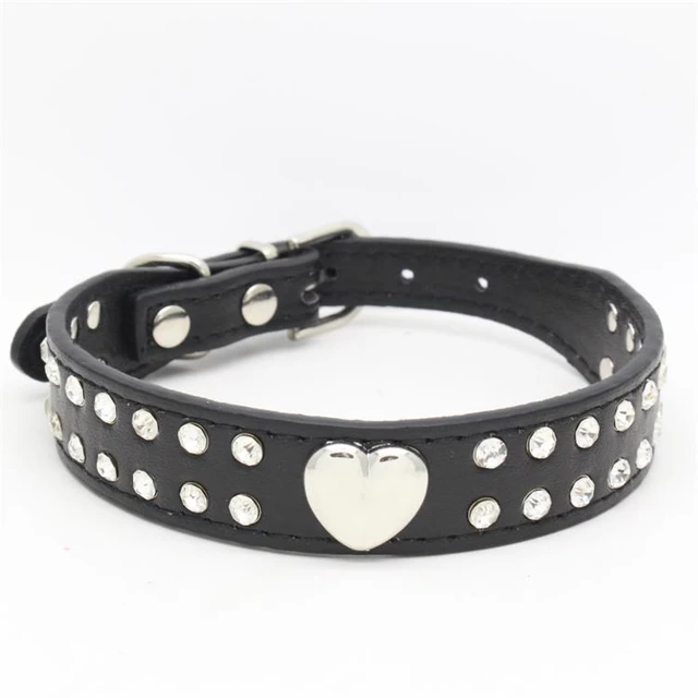 Black diamante dog collar sale