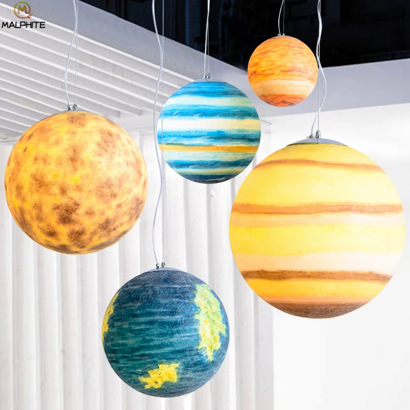 Novelty hanging pendant Lights Post Modern Resin Earth pendant