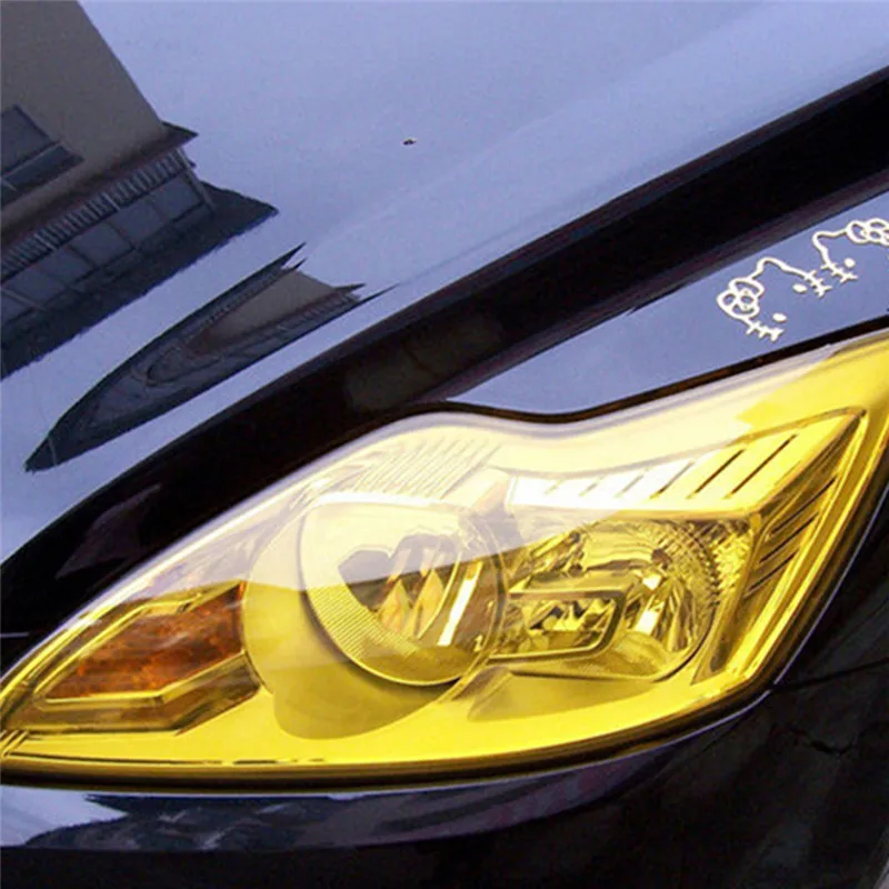 Yellow Car Headlight Taillight Protector Stickers Auto Light Film Cover Car-styling Tint Vinyl Film Exterior Accessories