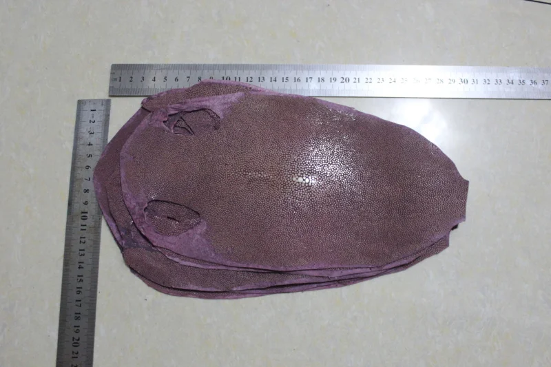 Кожа ремесло Фиолетовый настоящая Кожа Ската Кожа спрятать Пелт натуральный Manta Ray рыбья кожа размер 24*13 см толщиной 1,0 мм