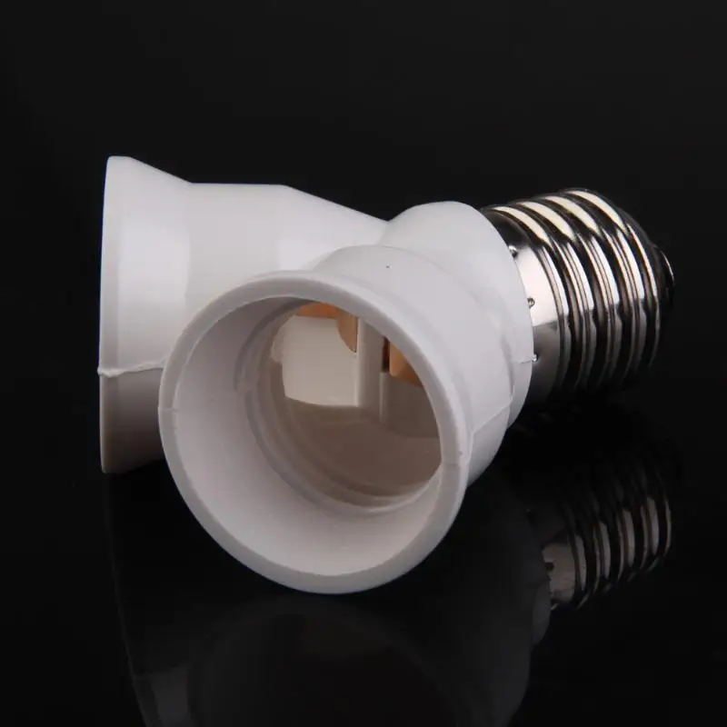 Creative E27 Extend BaseDual Double Halogen Light Lamp Copper Contact Adapter Converter Light Lamp Bulb Lamp Holder Bulb Holder