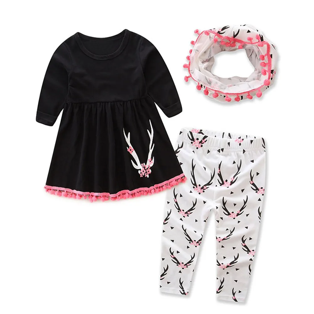 deer print baby girl clothes