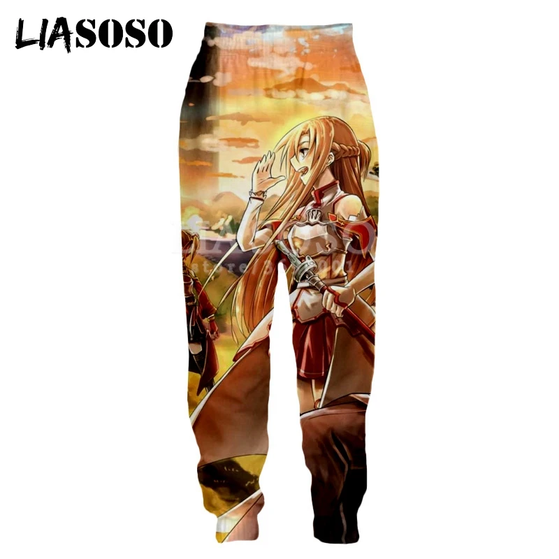3 LIASOSO 3D принт унисекс Мужские Женские тренировочные брюки аниме SAO Sword Art онлайн Harajuku спортивные брюки повседневные брюки для пробежек X0719 - Цвет: 3