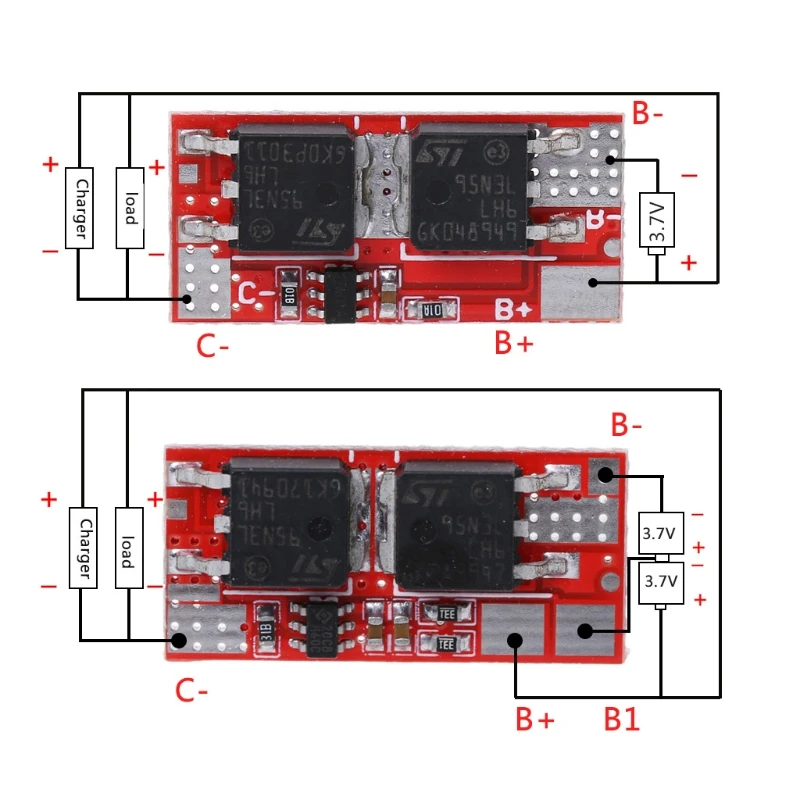 BMS литий-ионная плата 1S 2S PCM PCB схема защиты аккумулятора 18650 модуль зарядки