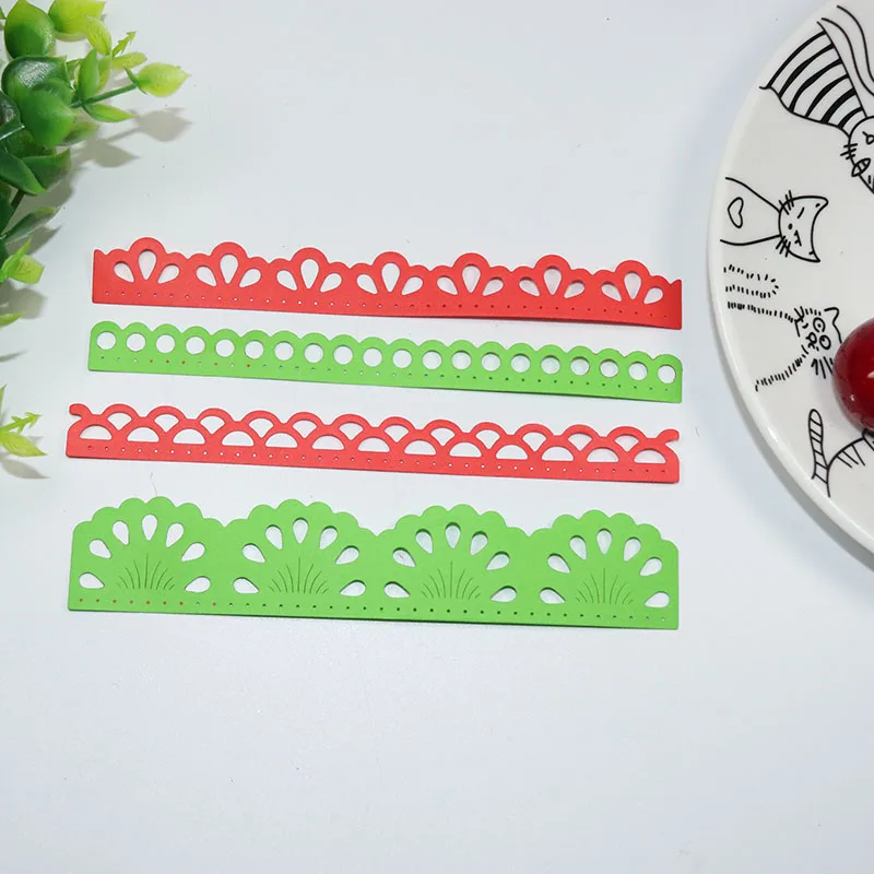 

metal cutting dies for Scrapbooking album decorative paper craft embossing stencil template 4pc Lace wavy lines borderline dies