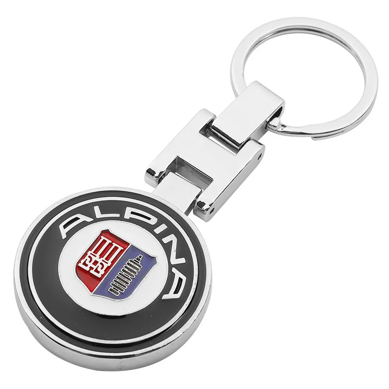 

Auto Logo 3D Car Logo Key Chain Double Sided Alloy Metal Keyring For Alpina Keychain Accessories dropship