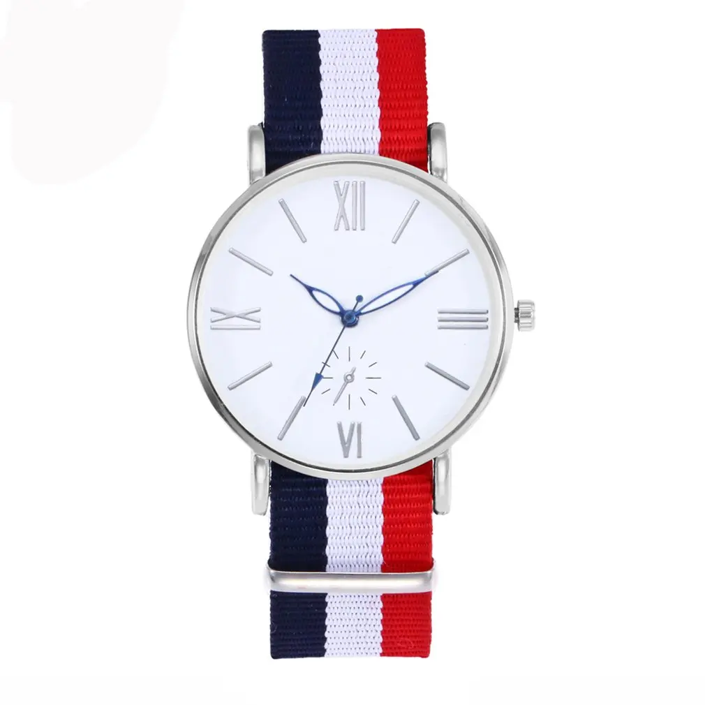 

MultiColor Nylon Strap Ladies Men's Quartz Analog Simple Style Wristwatch Fashionable Popular Couple Watch Nice Sweety Gift