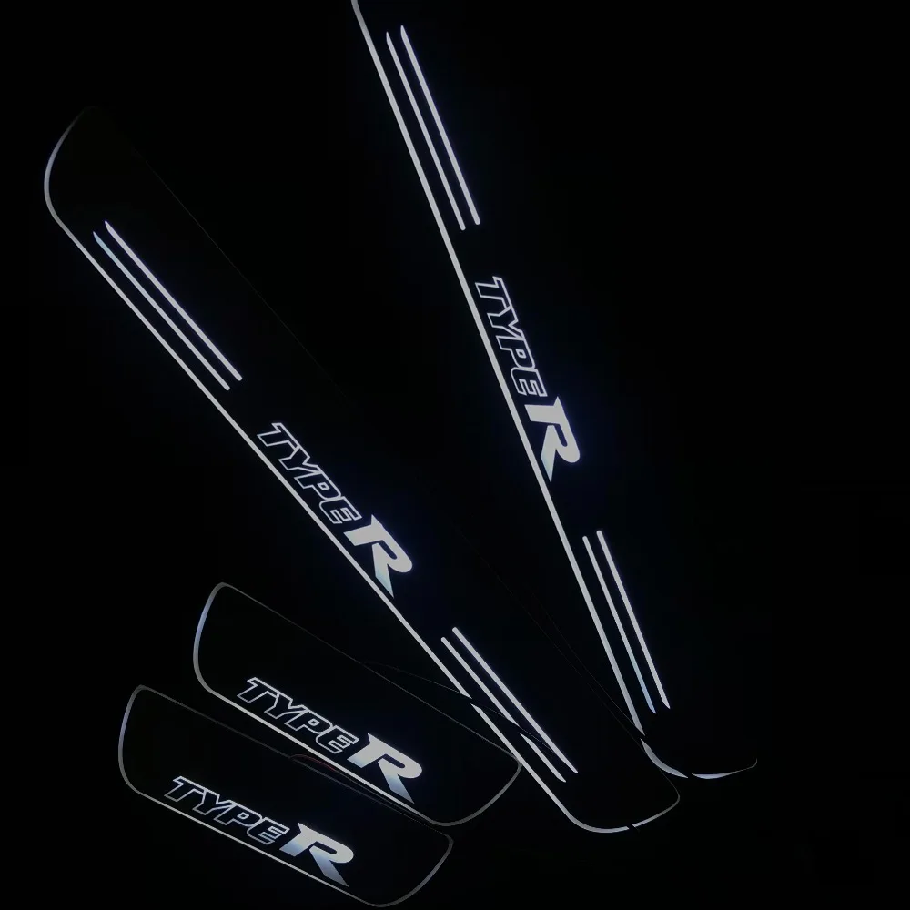 RQXR led движущиеся дверные потертости для Honda Civic dynamic дверные подоконники пластины с плоской подкладкой наложения потока/фиксированный свет, 4 шт