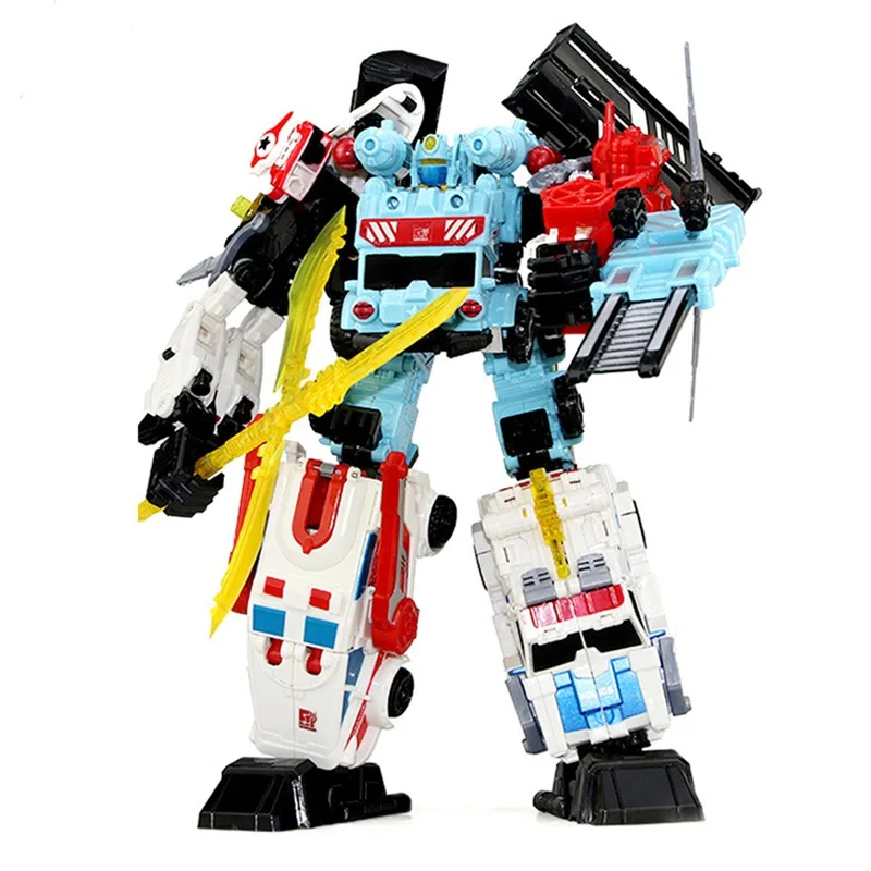 

5 in 1 Transformation Action Figure Robot Toys Colorful 5 Cars Merge Deformation Big Robot Cartoon Animation Model Gift For kids