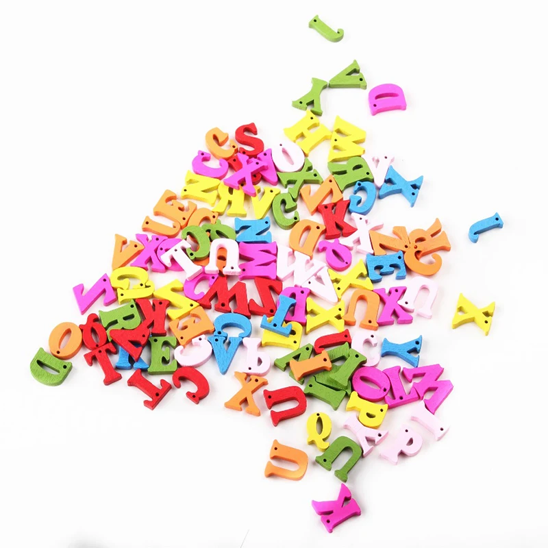 100 шт. деревянные буквы алфавита Детские Обучающие математические игрушки Монтессори красочные развивающие сенсорные материалы для рукоделия Пазлы подарки