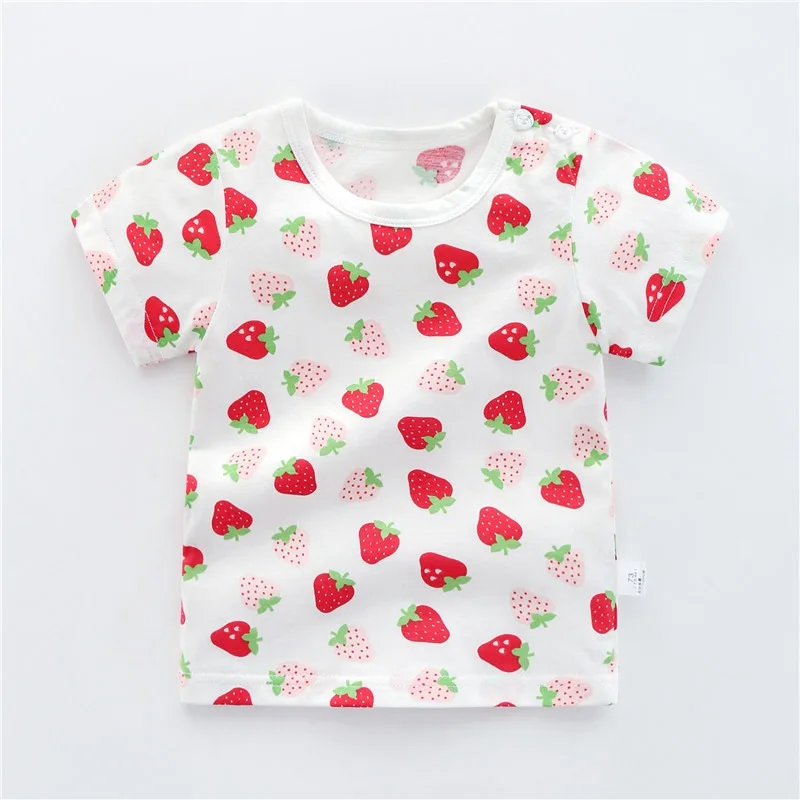 CROAL chery/футболка для маленьких девочек и мальчиков хлопковые детские рубашки модная детская летняя одежда с круглым вырезом для девочек топы, от 73 до 110 см
