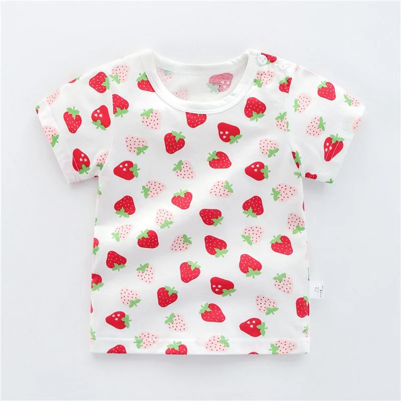CROAL CHERIE Baby Girls Boys T-Shirt Cotton Children's Shirts Fashion O-Neck Kids Girls Summer Children Clothing Tops 73-110cm  (2)