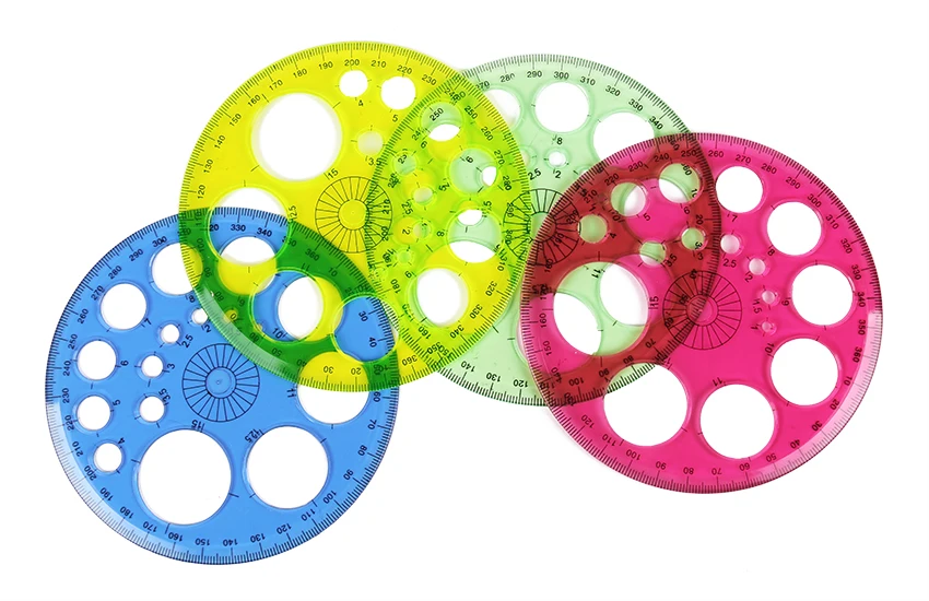 Regle - equerre,Règle ronde transparente à 360 degrés 1 pièce,nouvel ...