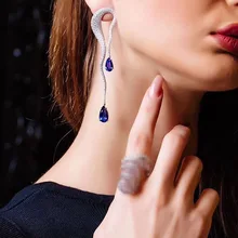 JankellyMovie, любимые элегантные капли воды, кубический цирконий, женские вечерние серьги для помолвки, свадебные серьги, высокое ювелирное изделие, Addict