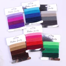 18 шт./компл. резинка для волос для девочек градиент Цвет ободки для волос Высокие эластичные бесшовные резиновая повязка на голову с серебряной карты костюм G0409