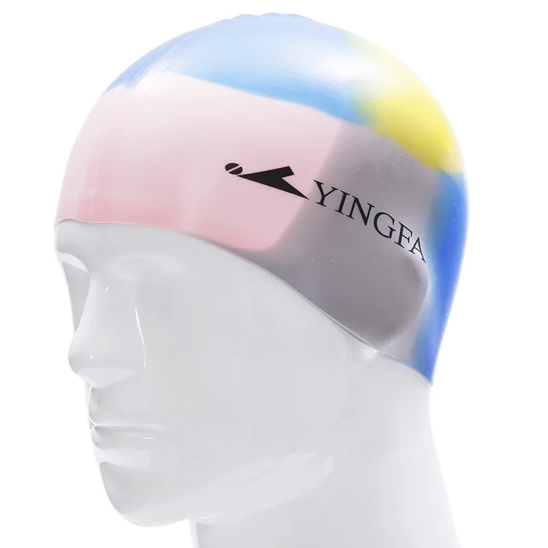 New Multicolor Sporty Silicone Swimming Caps Athlete Particle Swimming Hat Pool Wear Men and Women Protect Ears Bathing Cap - Цвет: 6