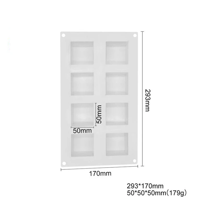 8 полостей квадратный мусс торт Силиконовая Форма Квадратный Куб Шоколадный лед формы для крема десерт выпечки Кондитерские инструменты