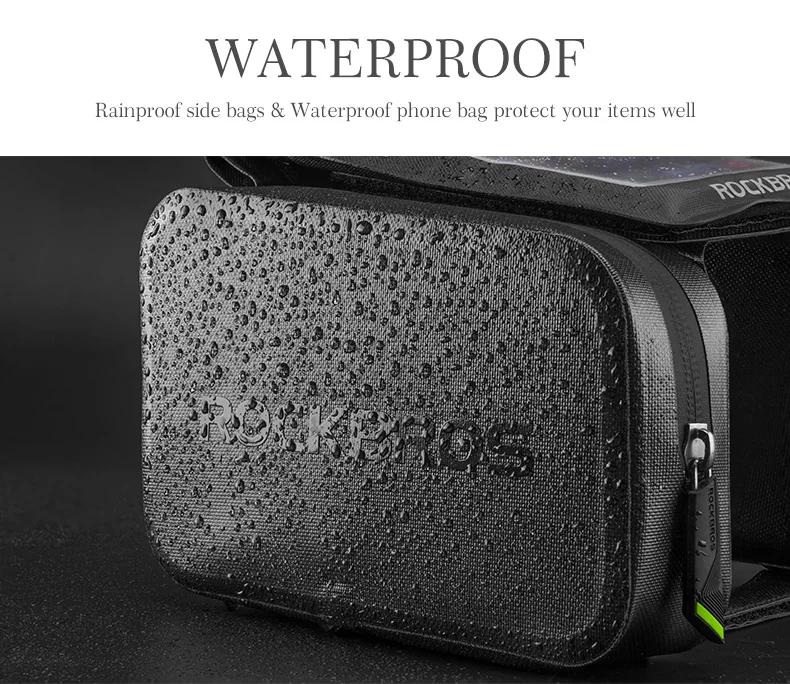 Excellent ROCKBROS Waterproof Touch Screen Bicycle Bags MTB Cycling Bike Frame Phone Bag Holder Pannier Case Pouch Fit Under 6.0" Phone 3