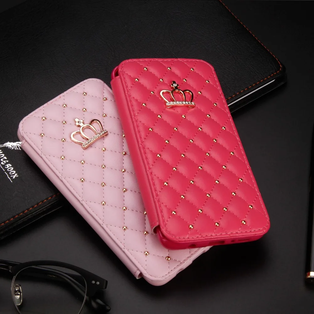 Кожаный кошелек для samsung Galaxy A5 A3 A8 Plus чехол с блестящей алмазной короной Стильный чехол s откидная крышка сумка для мобильного телефона