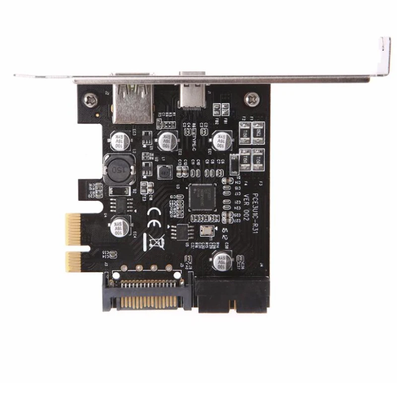 PCI-Express PCI-e к USB 3,1 тип-c Riser Post Card PCIe к USB-C 2.4A быстрое зарядное устройство+ 19PIN Передняя USB Miner карта расширения адаптера