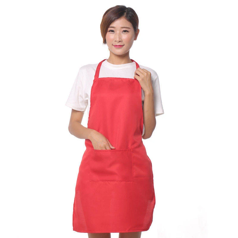 Unisex Restaurant Home Kitchen Cooking Craft Work Commercial Kit Apron With Pockets For Women Men Aprons print logo from 10 PCS