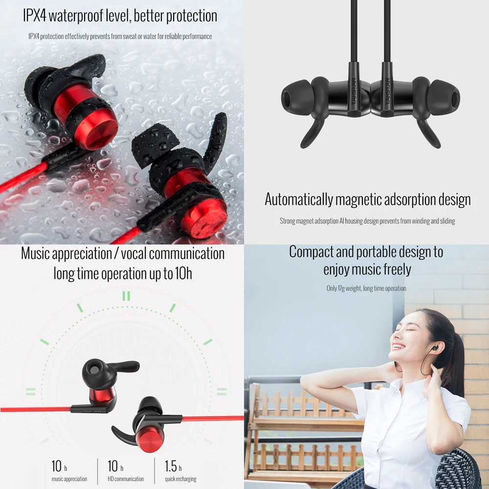 Takstar DW1 спортивные наушники-вкладыши с Bluetooth, беспроводные наушники-вкладыши, водонепроницаемые наушники для телефона, Поддержка музыки высокого качества