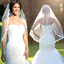 Short Tulle Bridal Veils With Lace Edge One Layer Elbow Length Womens Wedding Veils Voile Mariage Bridal Accessories 2019 VE010 Wedding Accessories Short Tulle Bridal Veils With Lace Edge One Layer Elbow Length Womens Wedding Veils Voile Mariage Bridal Accessories 2019 VE010 Wedding Accessories