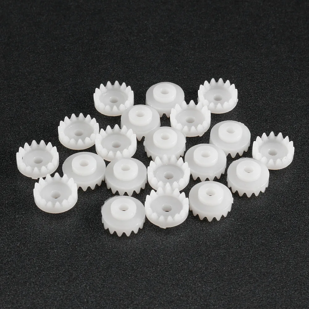 

Uxcell 20Pcs Plastic Bevel Gear OD8.5mm with 15 Teeth 2mm Shaft for DIY Toy Car Robot Model Making Motor Accessories C152A